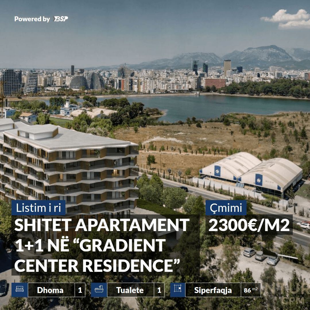 SHITET APARTAMENT 1+1 NË “GRADIENT CENTER RESIDENCE”