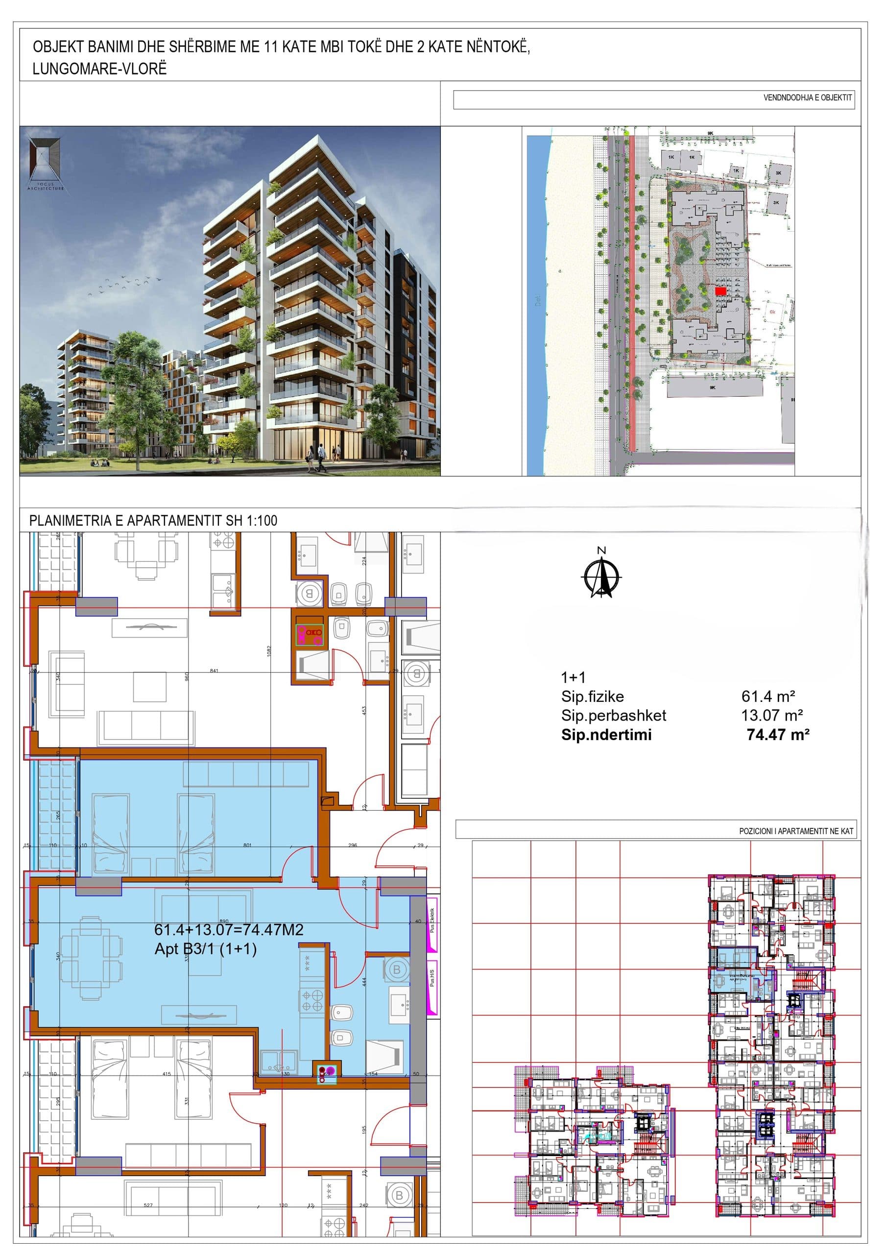 APARTAMENT 1+1 ME PAMJE BALLORE DETI NE REZIDENCEN “POSEIDON”, VLORE 2