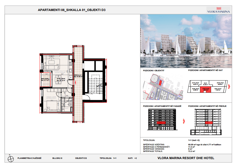 APARTAMENT 1+1 NË VLORA MARINA 2