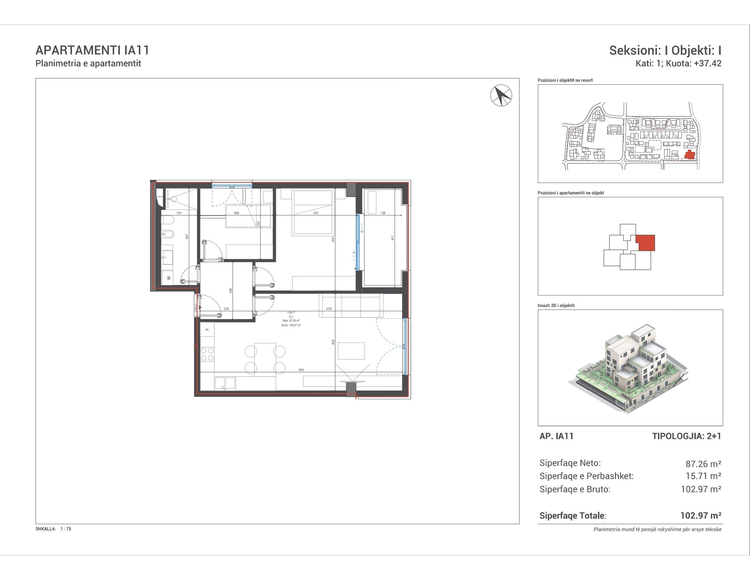 OKAZION! APARTAMENT 2+1 NE REZIDENCEN “VILLAGE SQUARE”, DHERMI 2