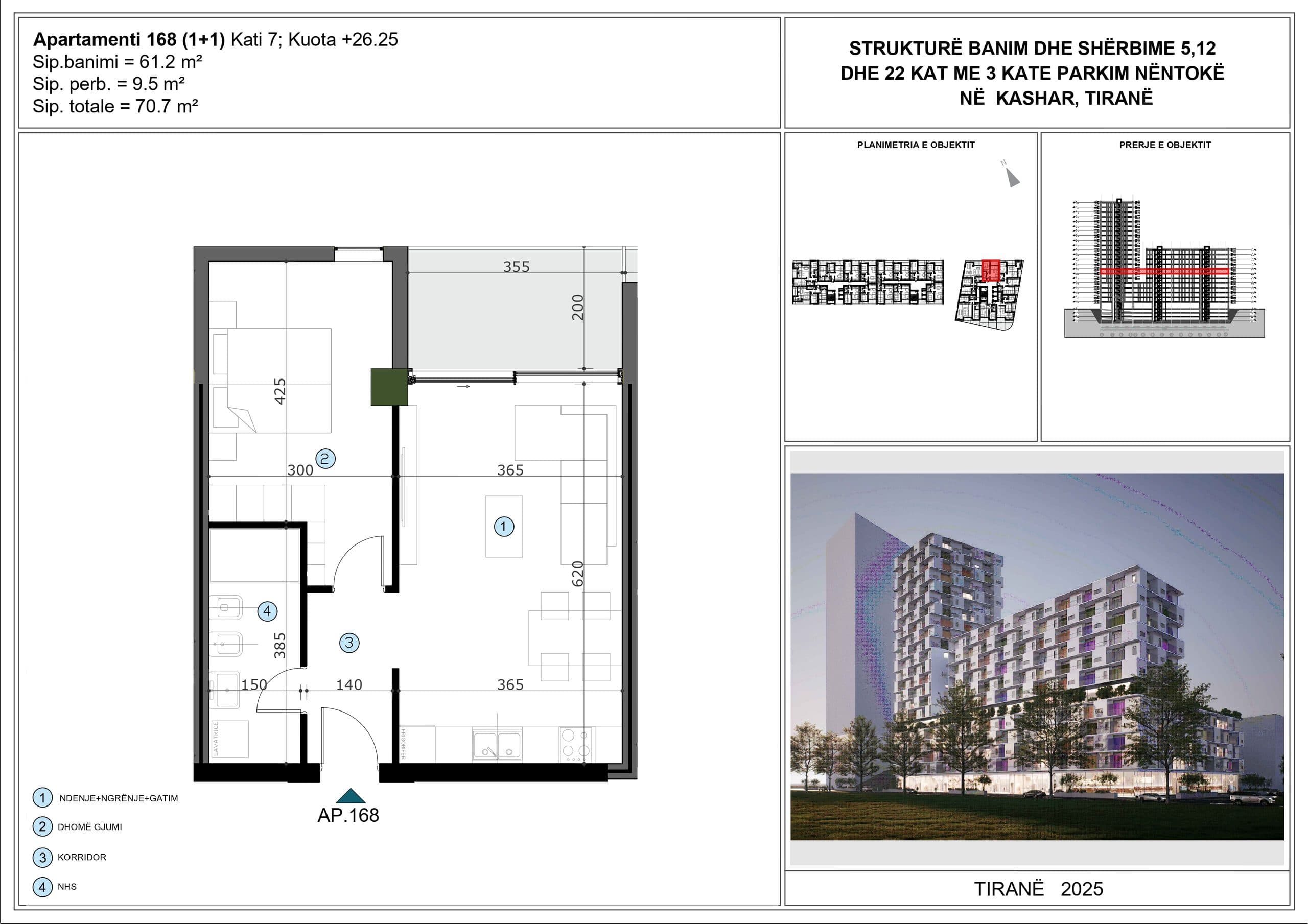 APARTAMENT 1+1 PËR SHITJE NË MOA RESIDENCE, KASHAR, TIRANË 2