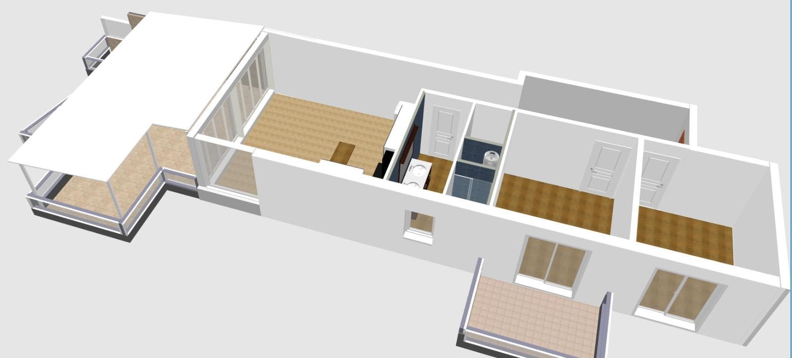 APARTAMENT 2+1 ME VERANDË - PAMJE BALLORE DETI - UJI I FTOHTË, VLORË 3