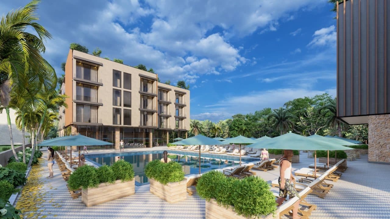 APARTAMENT 2+1+2 ME PAMJE ANËSORE DETI NË “TWIN RESORT”, RADHIMË