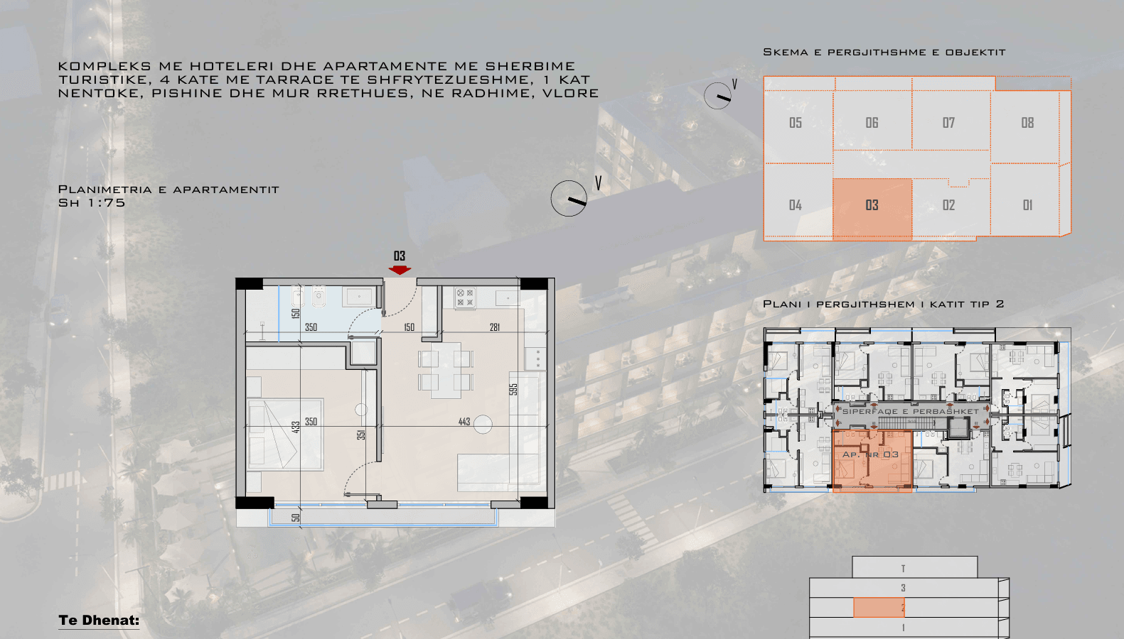 APARTAMENT 1+1 ME PAMJE BALLORE DETI NE KOMPLEKS REZIDENCIAL NE RADHIME 2