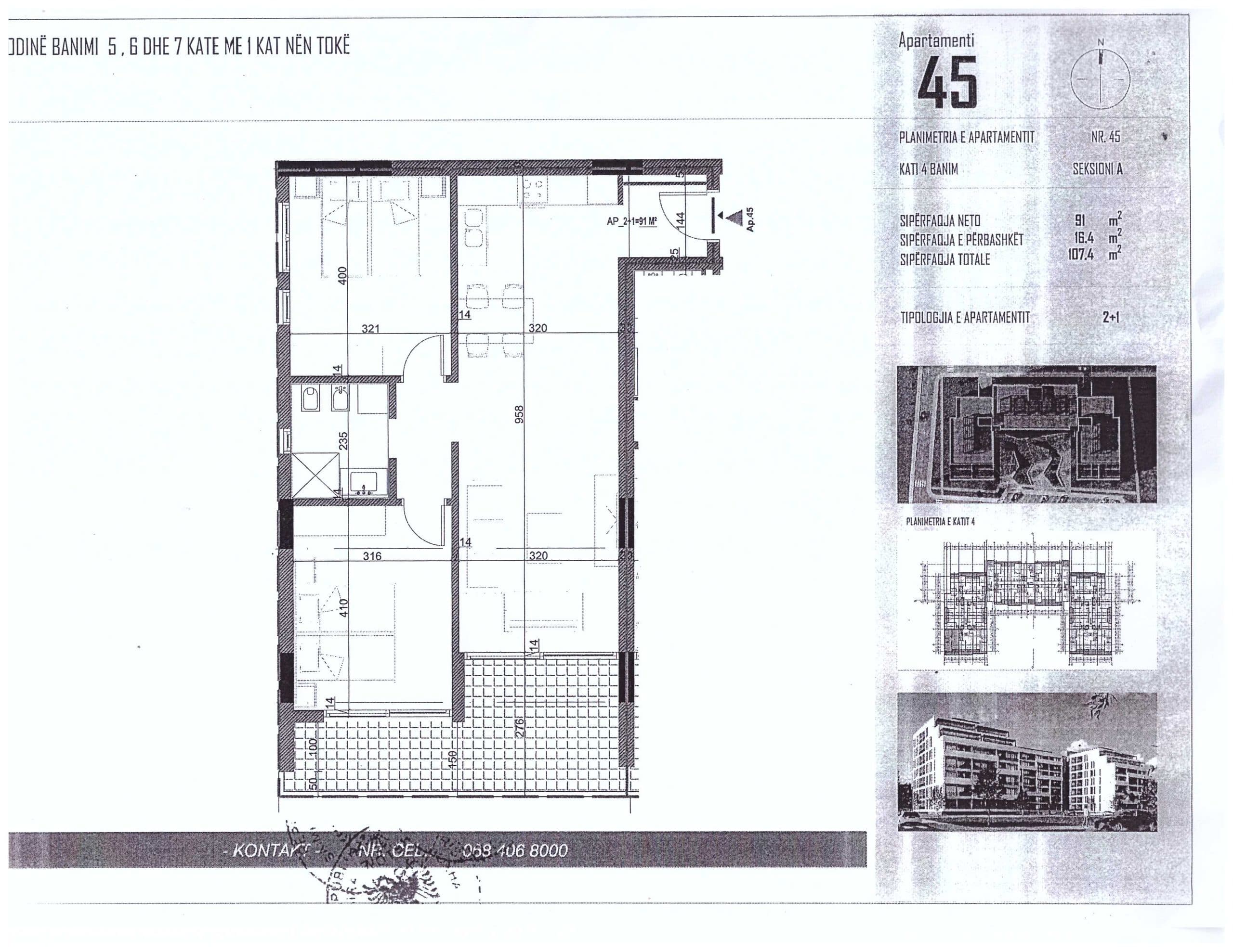 SHITET APARTAMENT 2+1 - 1450 EURO/M2 NE ORIKUM, VLORE 2