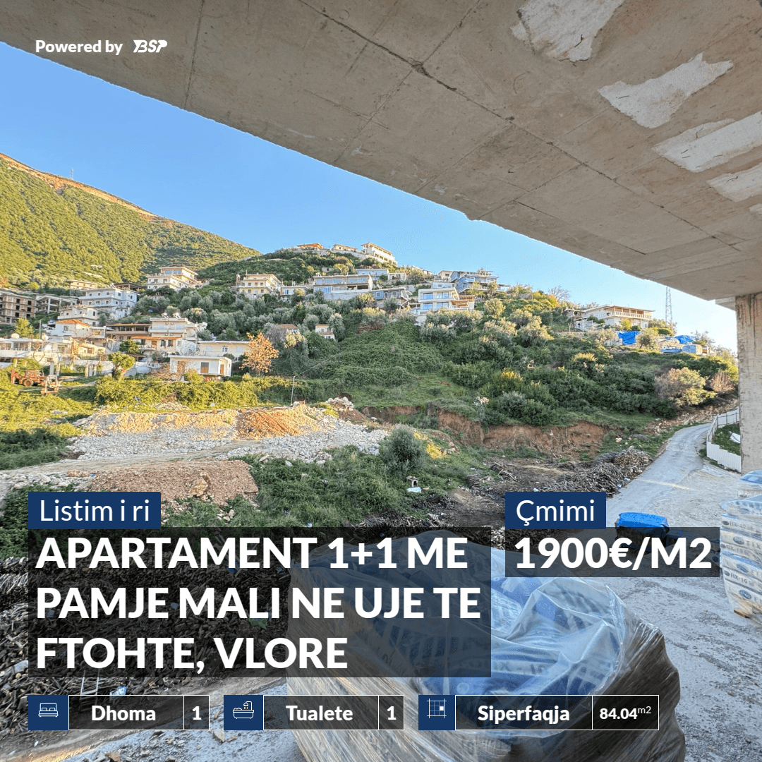 APARTAMENT 1+1 ME PAMJE MALI NE UJE TE FTOHTE, VLORE