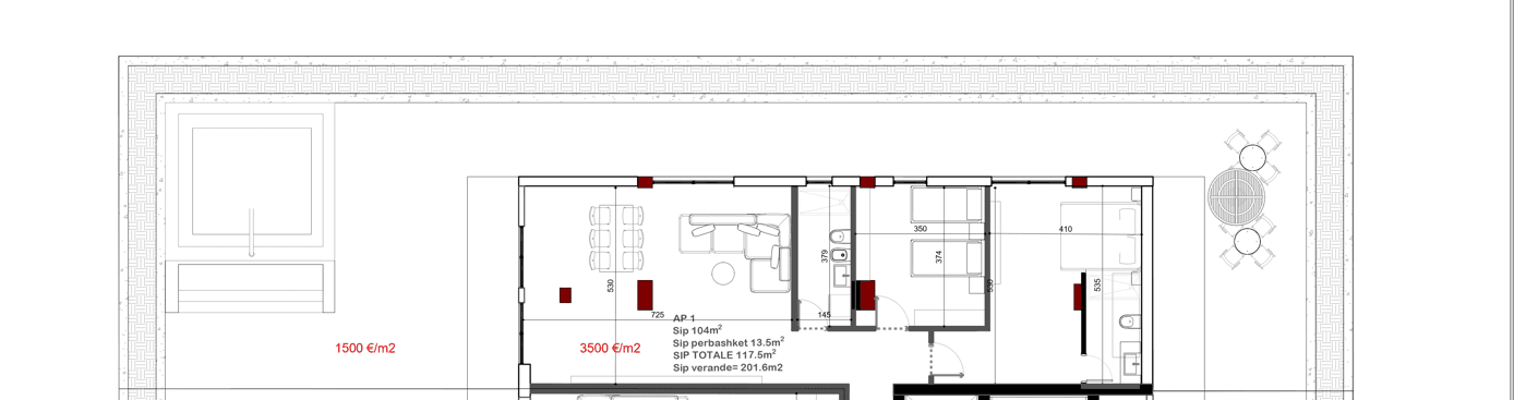 PENTHOUSE 2+1 ME PAMJE DETI NË “TWIN RESORT”, RADHIMË 2