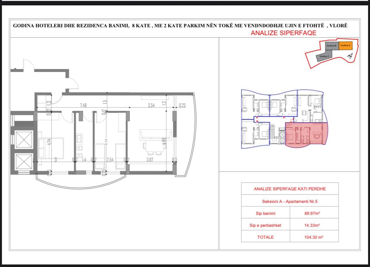 APARTAMENT 2+1 & POST PARKIMI NE REZIDENCEN „SOUTH WAVE“, VLORE 2
