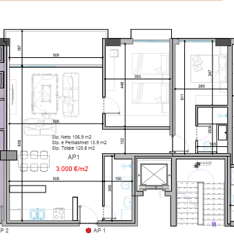 APARTAMENT 2+1+2 ME PAMJE ANËSORE DETI NË “TWIN RESORT”, RADHIMË 2