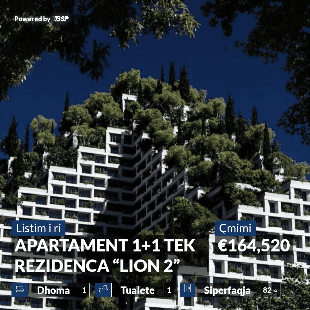 APARTAMENT 1+1 TEK REZIDENCA “LION 2” NE TIRANE