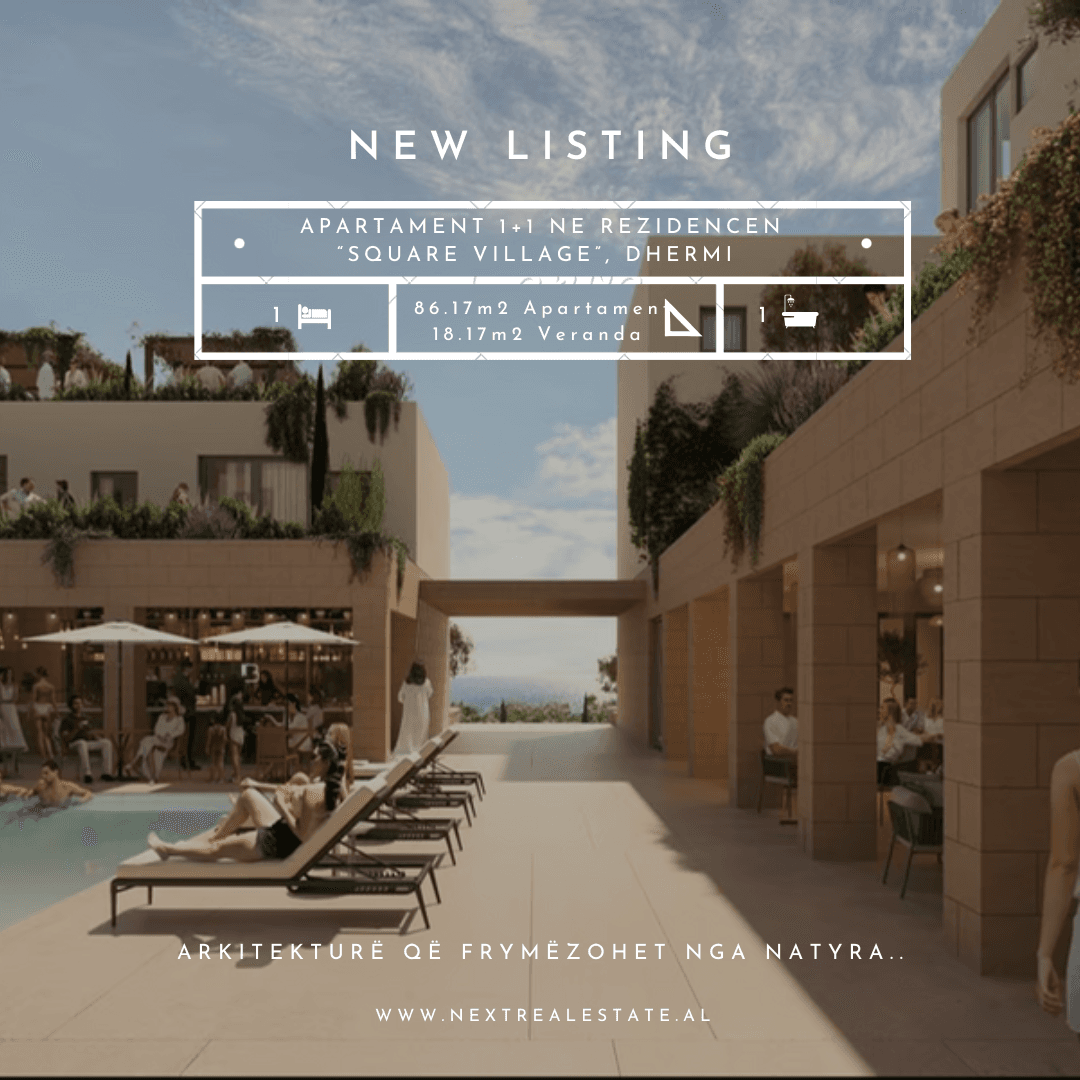 OKAZION! APARTAMENT 1+1 NE REZIDENCEN “SQUARE VILLAGE”, DHERMI
