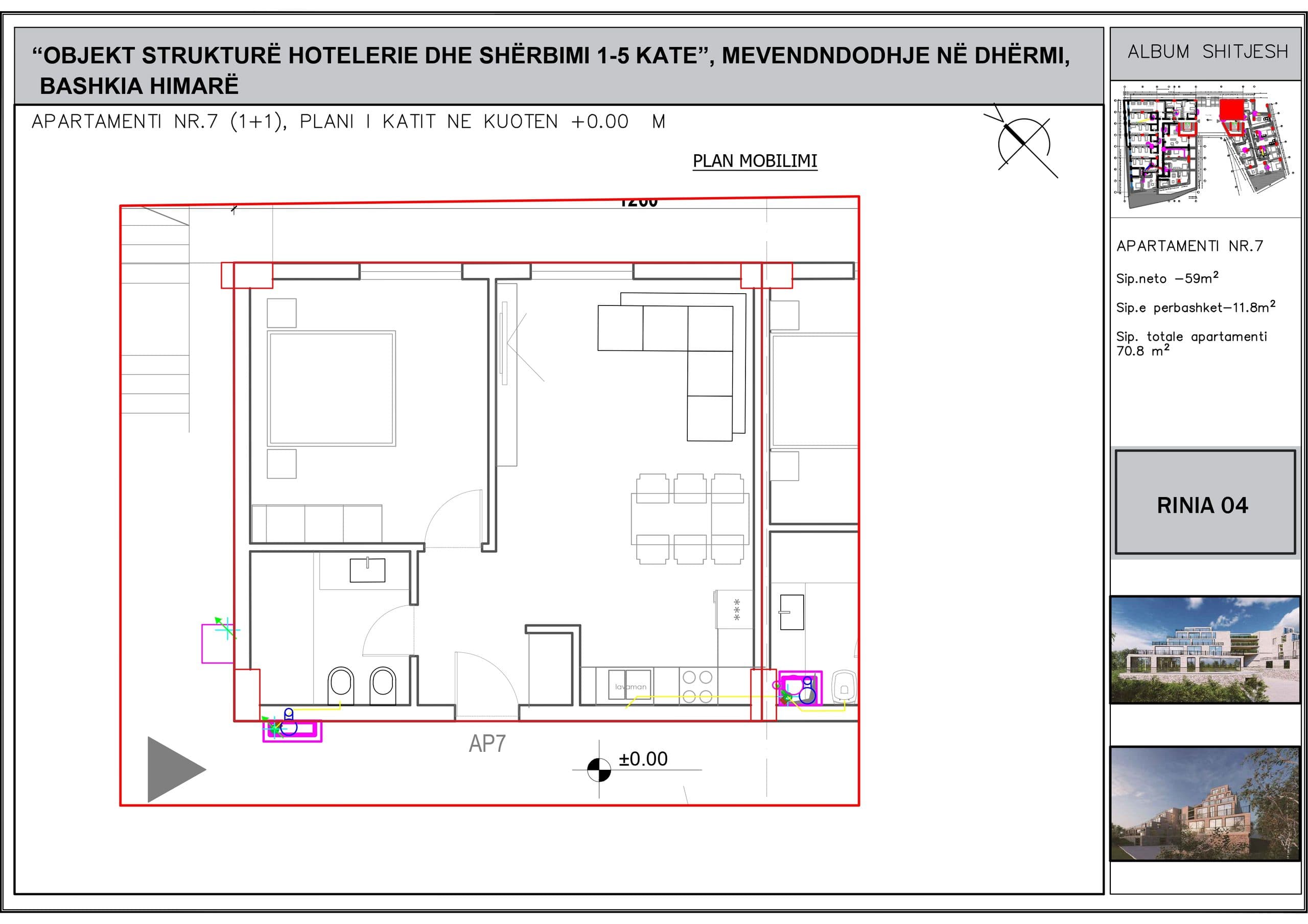 SHITET APARTAMENT 1+1 – KOMPLEKSI RINIA 04, DHËRMI 2