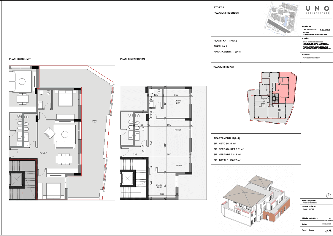 SHITET APARTAMENT 2+1+2 NË 6STORIES 2