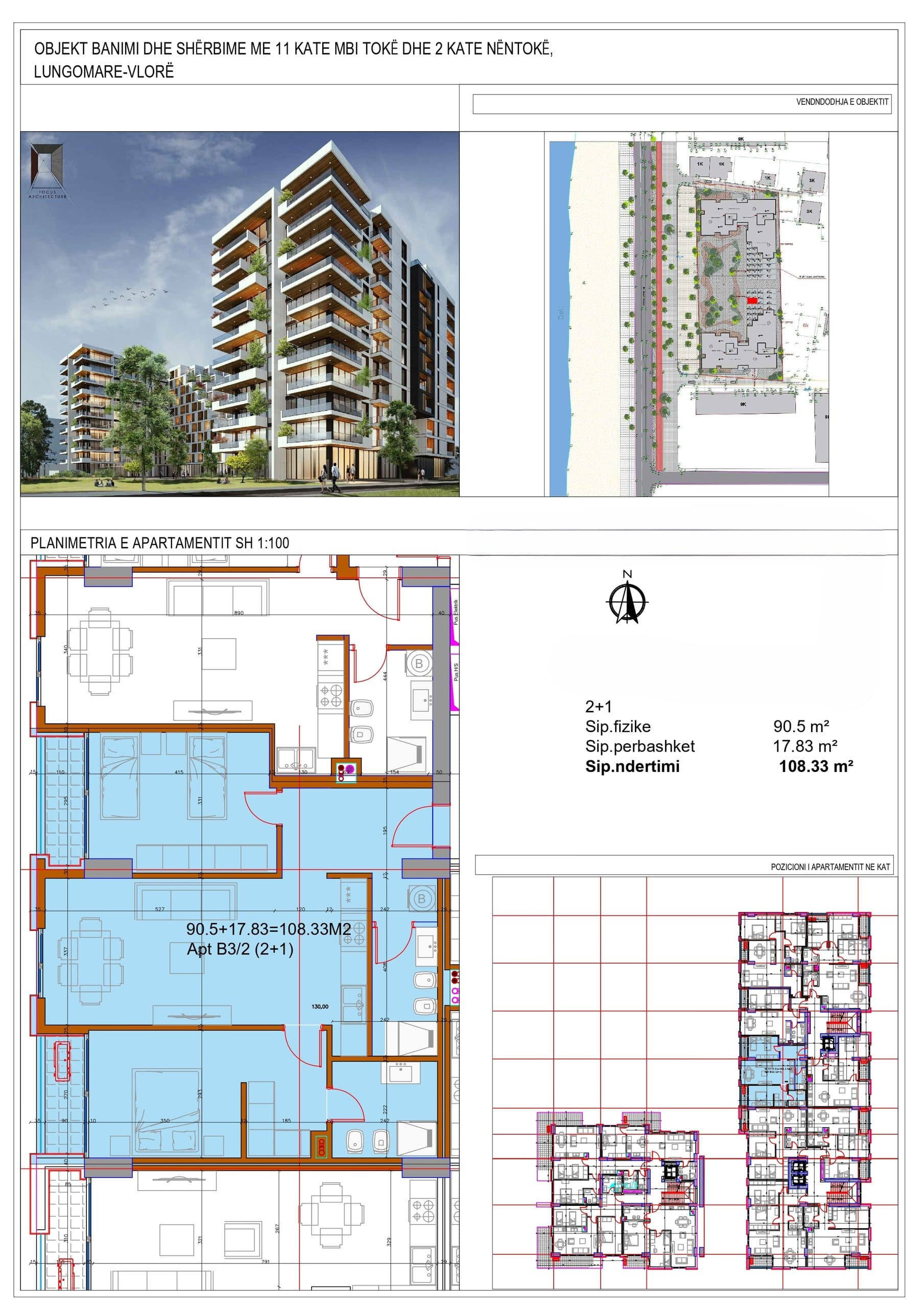 APARTAMENT 2+1 ME PAMJE BALLORE DETI NE REZIDENCEN “POSEIDON”, VLORE 2