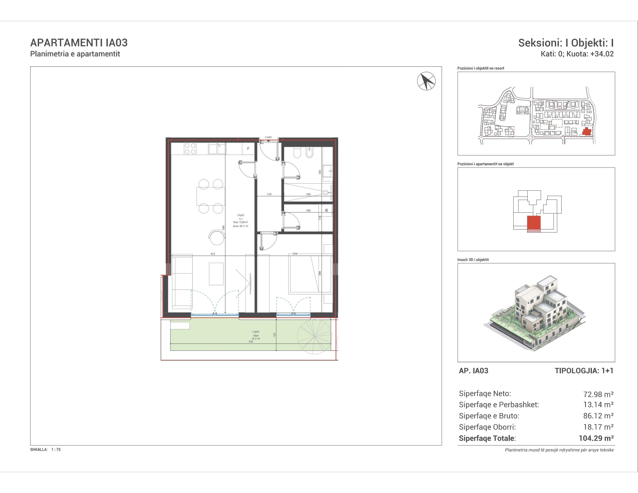 OKAZION! APARTAMENT 1+1 NE REZIDENCEN “SQUARE VILLAGE”, DHERMI 2
